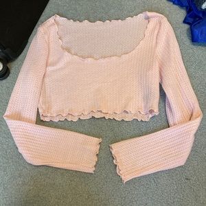 Light pink long sleeve crop top, SHEIN size M
